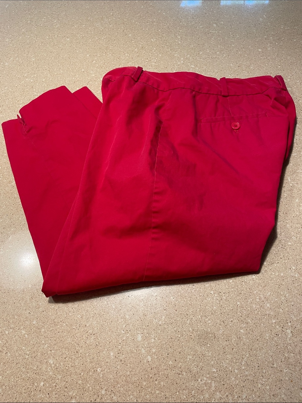 Talbots Red Ankle-Length Cropped Pants